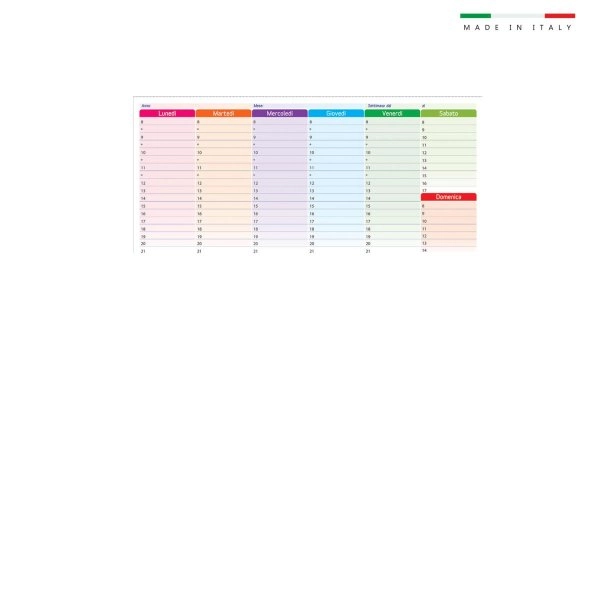 MINI PLANNING MULTICOLOR 30x14,5cm 50 FOGLI