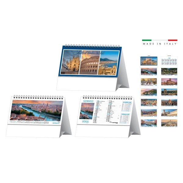 Calendario da tavolo TRIMESTRALE CITTÀ D'ITALIA 19x14,5