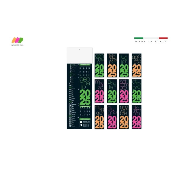 Calendario mensile silhouette MULTIFLUO BLACK 14,7x49