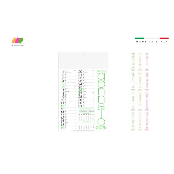 Calendario mensile olandese MULTIFLUO 31x49