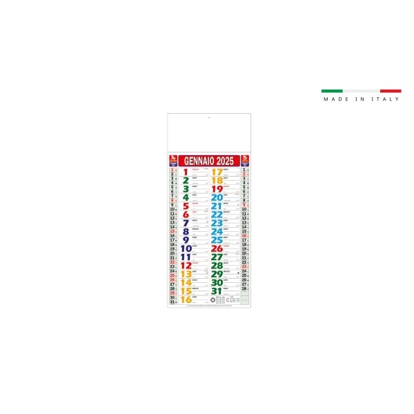 CALENDARIO OLANDESE MENSILE 12 FOGLI MINI MULTICOLOR 22x49