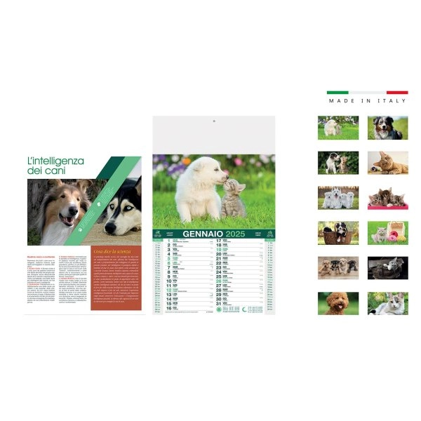 Calendario CUCCIOLI mensile 12 fogli 28,8x47