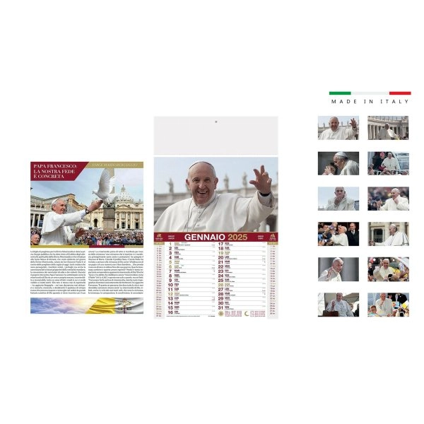 Calendario PAPA FRANCESCO mensile 12 fogli 28,8x47