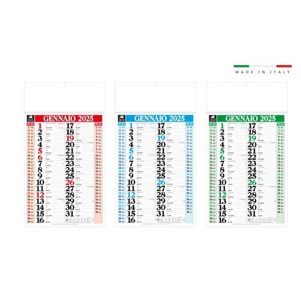 Calendario mensile OLANDESE GIGANTE 12 fogli 31x53,5
