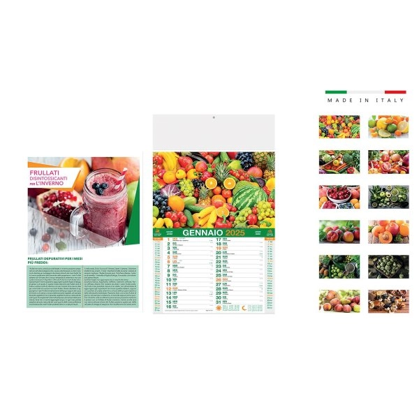 Calendario FRUTTA&VERDURA mensile 12 fogli 28,8x47