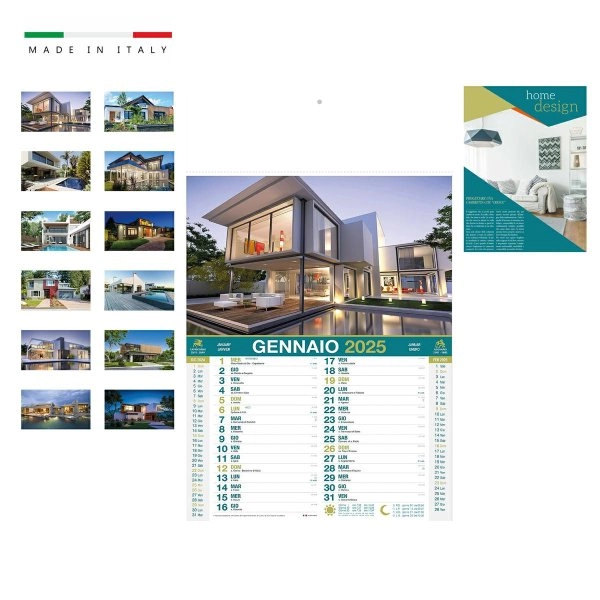 Calendario HOME DESIGN mensile 12 fogli 28,8x47