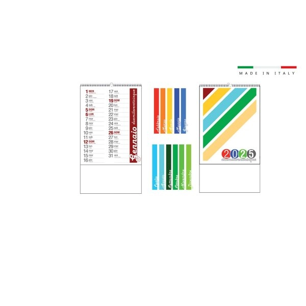 CALENDARIO MENSILE 13 FOGLI MINI MODERN COLOR 17x31