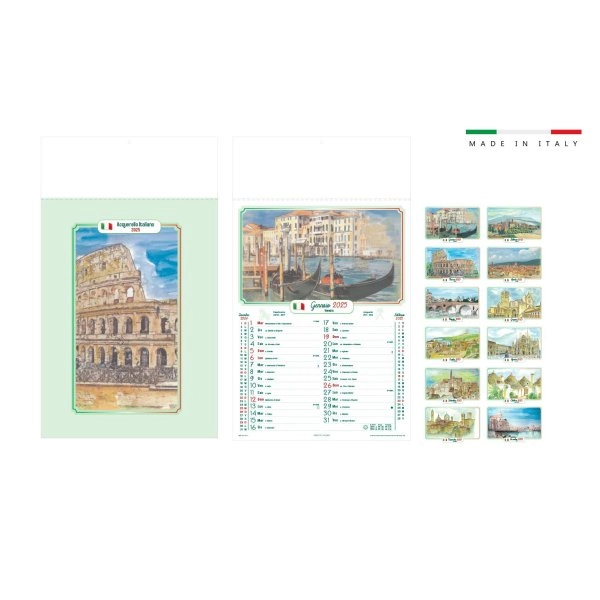 Calendario ACQUERELLO ITALIANO mensile 13 fogli