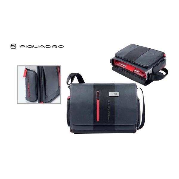 BORSA MESSENGER PORTACOMPUTER IN PELLE PIQUADRO