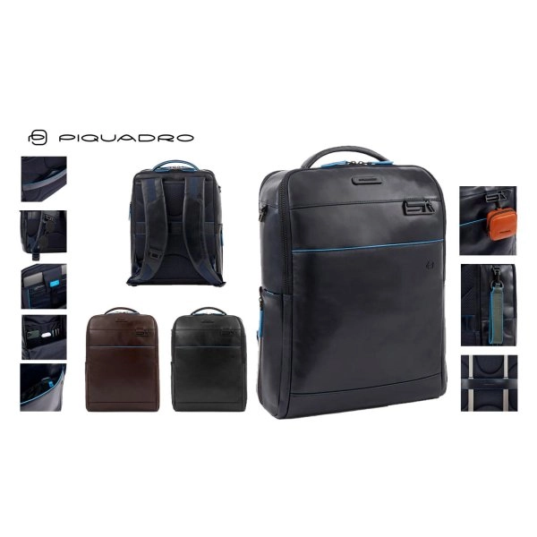 ZAINO PORTA COMPUTER E IPAD IN PELLE PIQUADRO