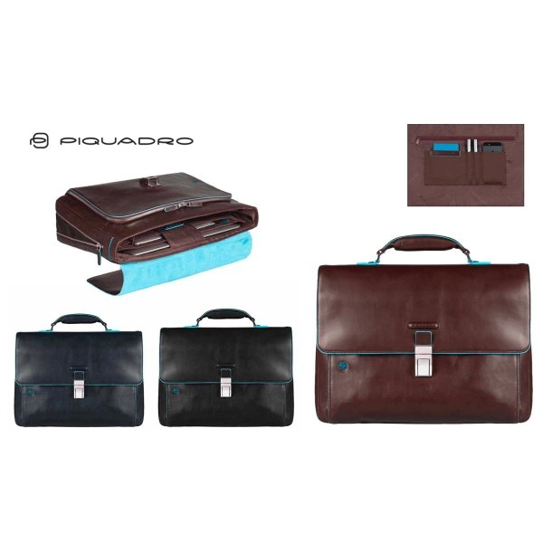 CARTELLA PORTACOMPUTER E PORTA IPAD IN PELLE PIQUADRO