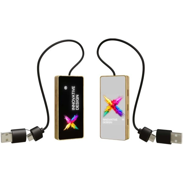 Immagine Hub USB 8 in 1 in legno con doppio ingresso e 6 porte SCX.design H21