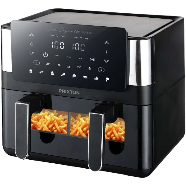 Immagine Friggitrice ad aria da 8 litri con doppio cestello Prixton Cook Organics