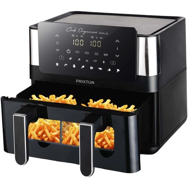 Friggitrice ad aria da 8 litri con doppio cestello Prixton Cook Organics
