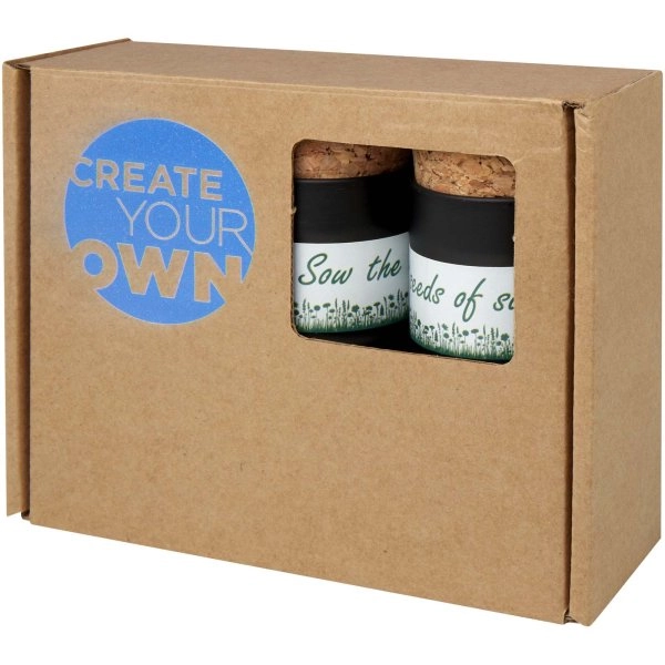 Immagine Giardino da scrivania con mix di fiori, set di tre vasi Hey Pots