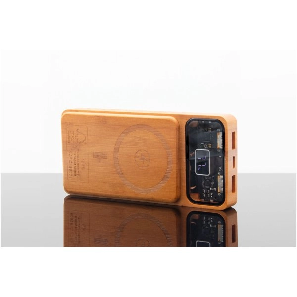 Immagine Power bank magnetico da 10.000 mAh e 15 W in legno SCX.design P48
