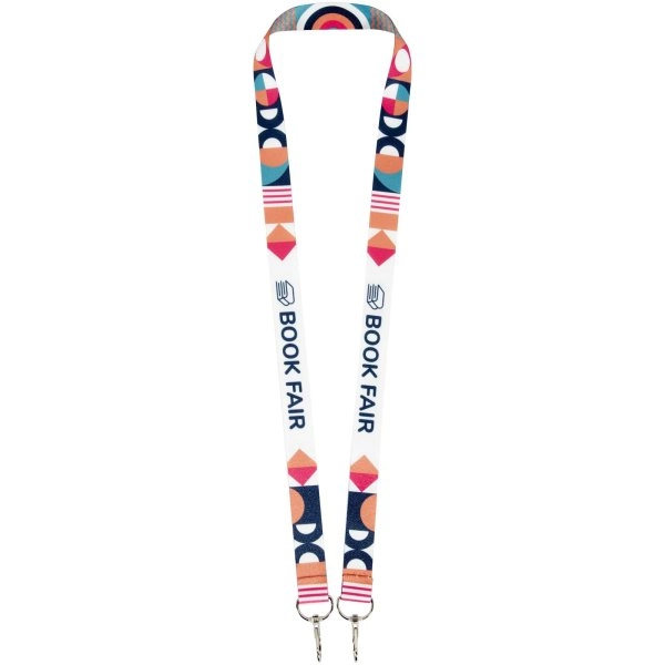 Lanyard in sublimazione in rPET Leia con 2 ganci