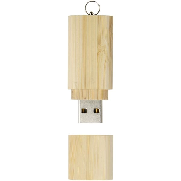 Immagine USB 2.0 in bambù con portachiavi
