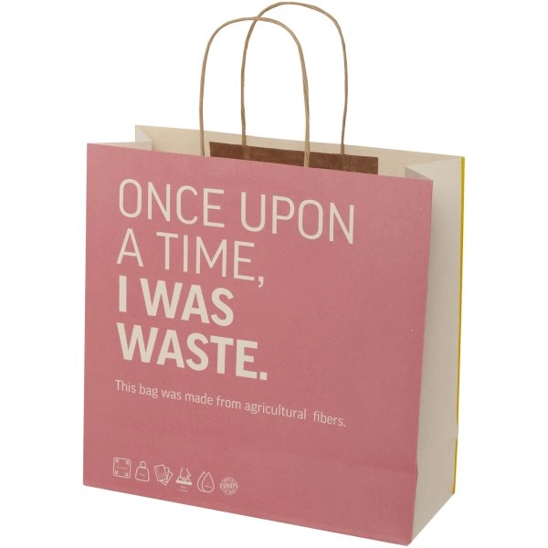 Shopper in carta da 150g/m2 realizzato con scarti agricoli con manici intrecciati - XL