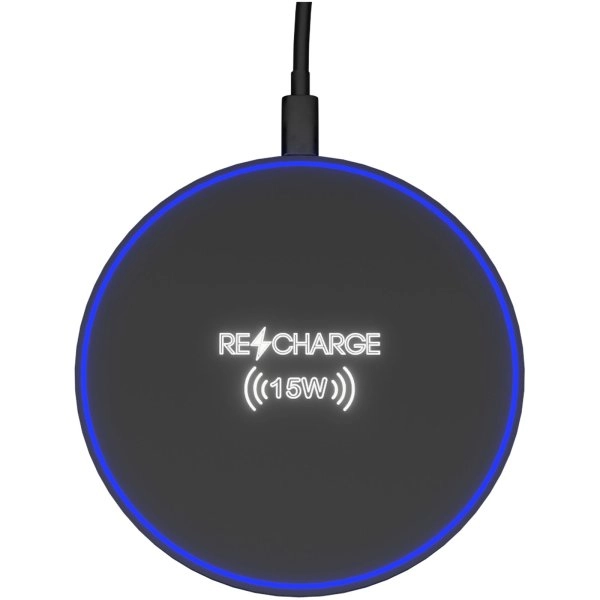 Immagine Stazione di ricarica wireless da 15 W con logo luminoso SCX.design W21