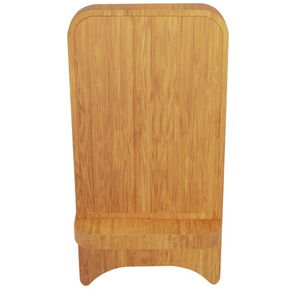 Immagine Supporto per telefono in legno con ricarica wireless da 10 W e logo luminoso SCX.design W26