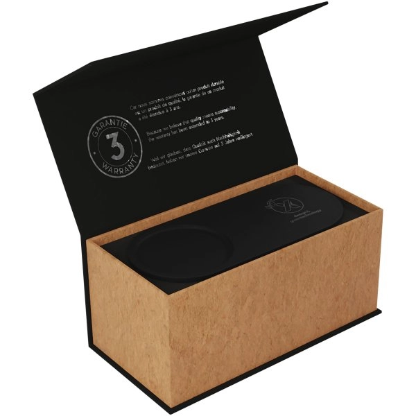 Immagine Stazione di ricarica wireless da 10 W con logo luminoso e portamatite in bambù SCX.design W17