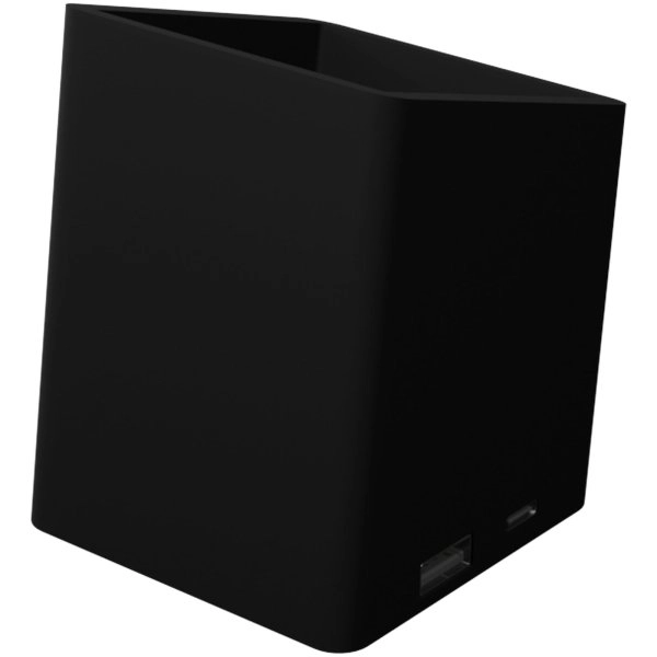 Immagine Portamatite in materiale antibatterico con logo luminoso e doppia uscita USB SCX.design O11