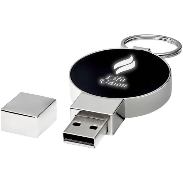 Immagine USB rotonda con logo luminoso