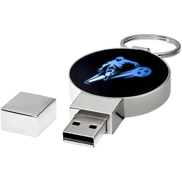 Immagine USB rotonda con logo luminoso