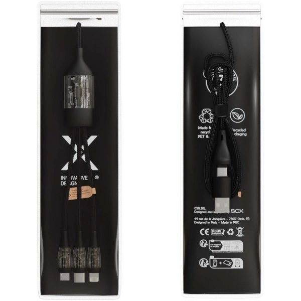 Immagine Cavo di ricarica rapida 5 in 1 da 100 W/5 A con display digitale SCX.design C50