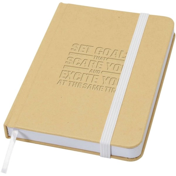 Immagine Blocco note formato A6 con copertina rigida in materiale riciclata e pagine bianche Reed