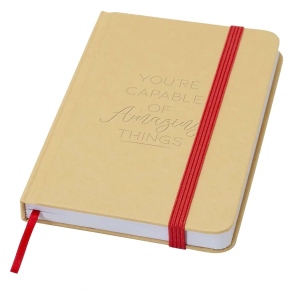 Immagine Blocco note formato A6 con copertina rigida in materiale riciclata e pagine bianche Reed