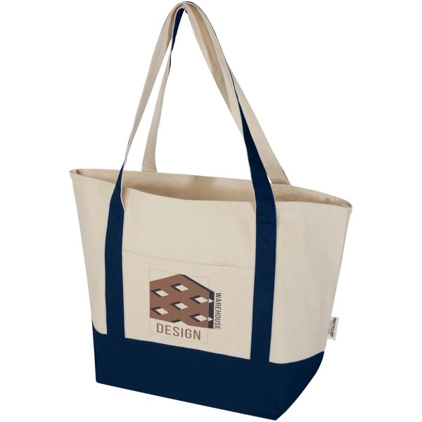 Immagine Tote bag in cotone riciclato certificato GRS da 320 g/m² Sam