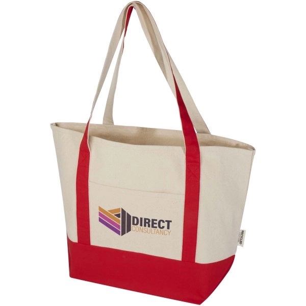 Immagine Tote bag in cotone riciclato certificato GRS da 320 g/m² Sam