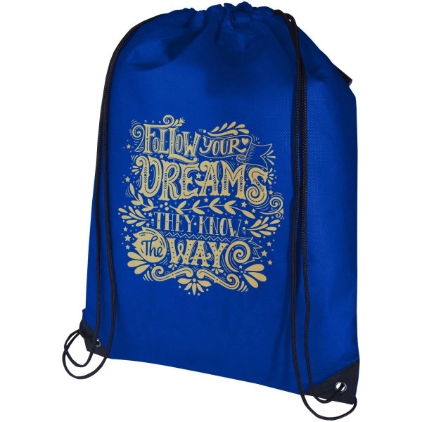 Immagine Borsa con coulisse in tessuto non tessuto riciclato certificato GRS Evergreen - 5L