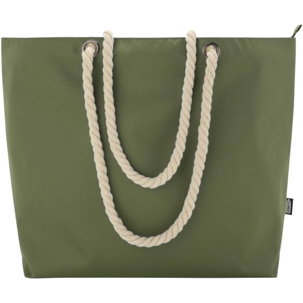 Immagine Tote bag termica da spiaggia in materiale riciclato certificato GRS con manici in corda Panama - 23L