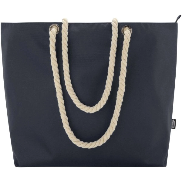 Immagine Tote bag termica da spiaggia in materiale riciclato certificato GRS con manici in corda Panama - 23L