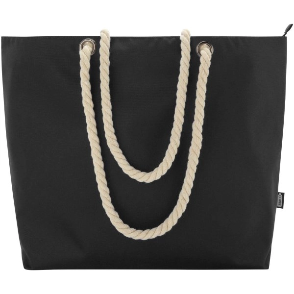 Immagine Tote bag termica da spiaggia in materiale riciclato certificato GRS con manici in corda Panama - 23L
