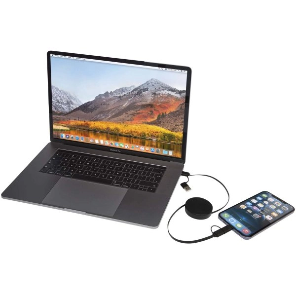 Immagine Cavo 5-in-1 in plastica riciclata retrattile da 90 cm per la sincronizzazione dei dati e la ricarica rapida da 40 W Citala