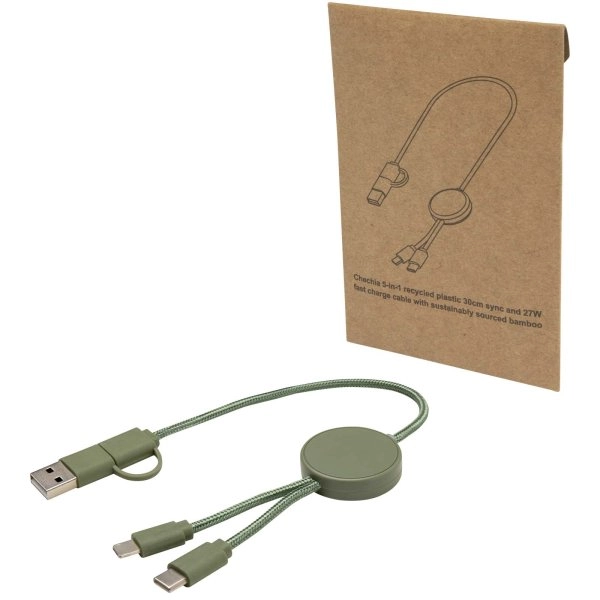 Immagine Cavo 5-in-1 in plastica riciclata da 30 cm per la sincronizzazione dei dati e la ricarica rapida da 27 W Citala