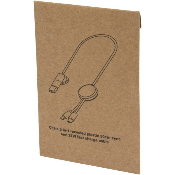 Immagine Cavo 5-in-1 in plastica riciclata da 30 cm per la sincronizzazione dei dati e la ricarica rapida da 27 W Citala