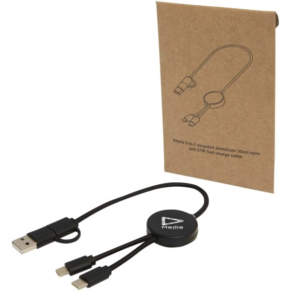 Immagine Cavo 5-in-1 in plastica riciclata da 30 cm per la sincronizzazione dei dati e la ricarica rapida da 27 W Citala