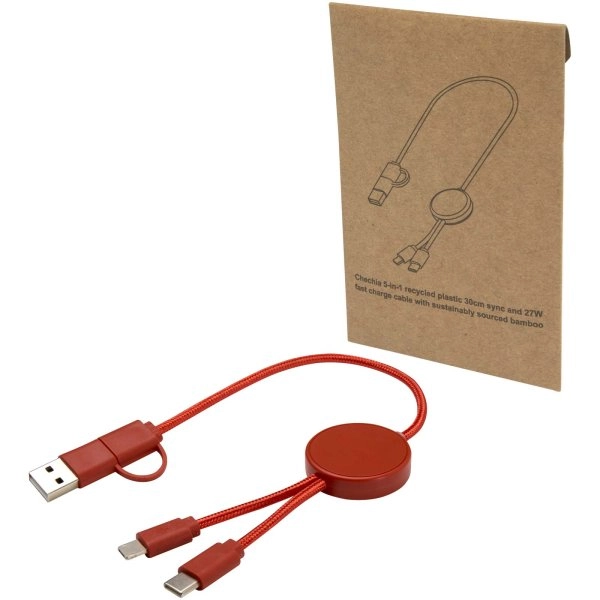 Immagine Cavo 5-in-1 in plastica riciclata da 30 cm per la sincronizzazione dei dati e la ricarica rapida da 27 W Citala