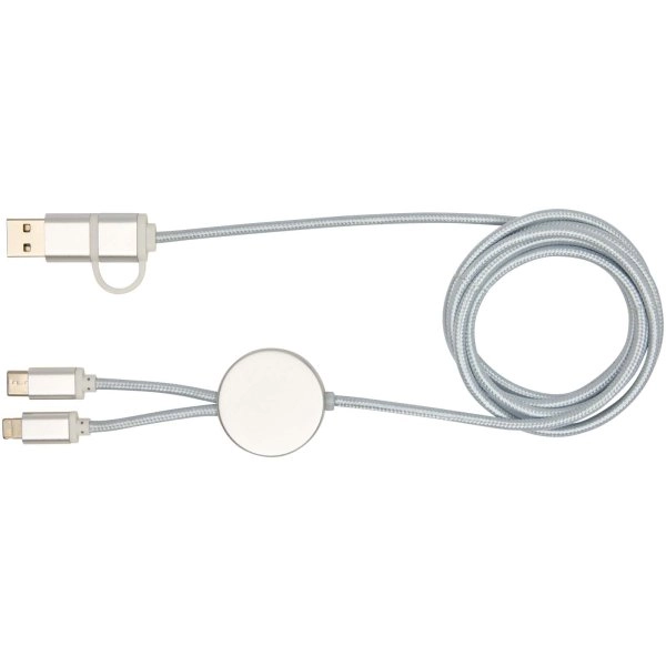 Immagine Cavo 5-in-1 in alluminio e plastica riciclata da 150 cm per la sincronizzazione dei dati e la ricarica rapida da 27 W Alasia