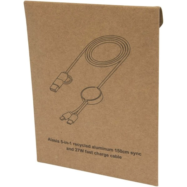 Immagine Cavo 5-in-1 in alluminio e plastica riciclata da 150 cm per la sincronizzazione dei dati e la ricarica rapida da 27 W Alasia