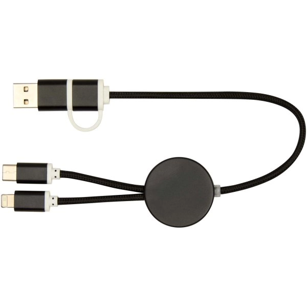 Immagine Cavo 5-in-1 in alluminio e plastica riciclata da 30 cm per la sincronizzazione dei dati e la ricarica rapida da 27 W Alasia