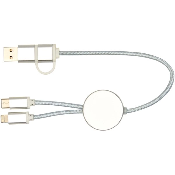 Immagine Cavo 5-in-1 in alluminio e plastica riciclata da 30 cm per la sincronizzazione dei dati e la ricarica rapida da 27 W Alasia