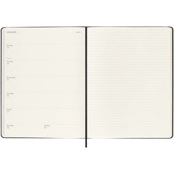 Immagine Agenda settimanale 12 mesi XL con copertina rigida Moleskine