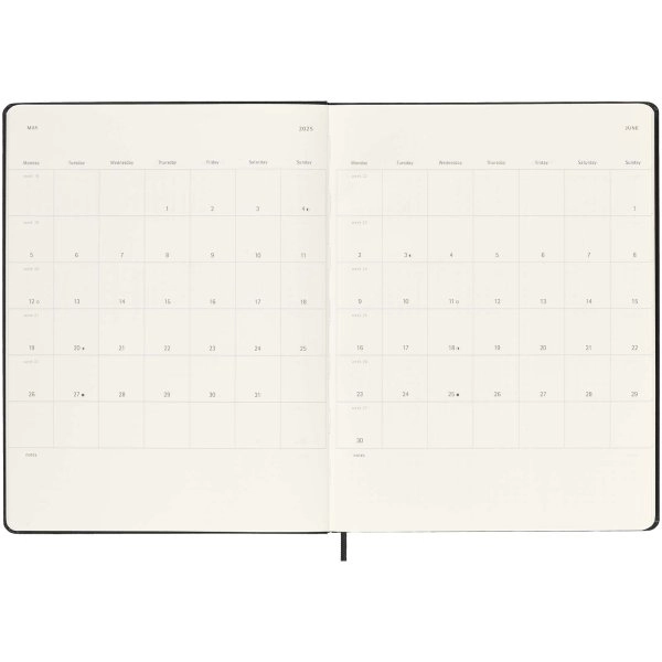 Immagine Agenda settimanale 12 mesi XL con copertina rigida Moleskine