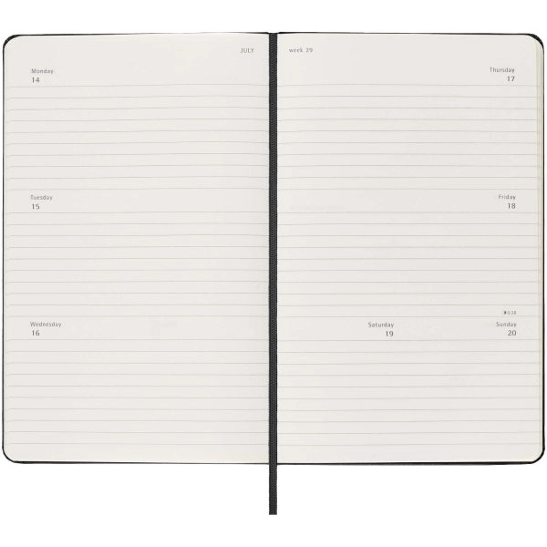 Immagine Agenda settimanale orizzontale 12 mesi formato L con copertina rigida Moleskine